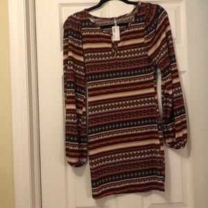 Mixology fair isle keyhole dress